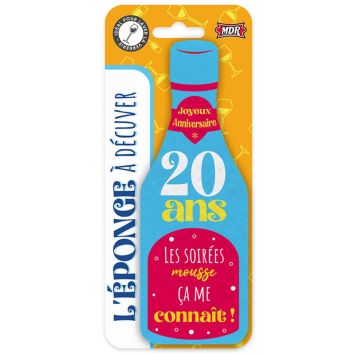 Éponge en forme de bouteille pour anniversaire - Âge au choix