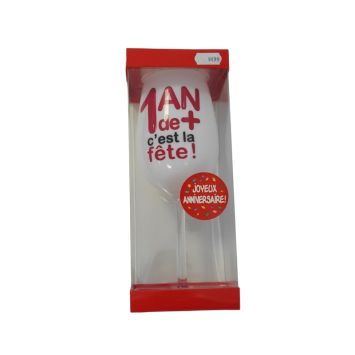 Verre à vin - Fond blanc - 1 an de + | jourdefete.com