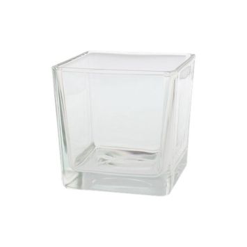 Vase cube en verre - 10 x 10 x 10 cm