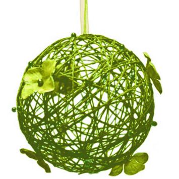 Boule de Rose à suspendre verte anis