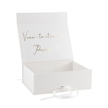 Optez pour cette belle boîte cadeau "Veux-tu être mon parrain ?" pour le baptême de votre enfant | jourdefete.com