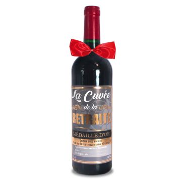 Bouteille de vin rouge pour retraite - La cuvée de la retraite