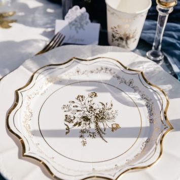 8 assiettes en carton FSC® - Diamètre 23 cm - Collection Vintage