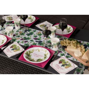 10 Assiettes en carton Viticole - 22,5 cm