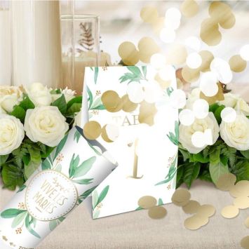 4 mini canons à confettis en papier - Collection Vive les Mariés