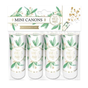 Un pack de canons à confettis blancs et dorés pour votre mariage | jourdefete.com