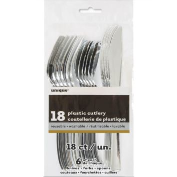 Sachet de 18 Couverts Réutilisables - Argent