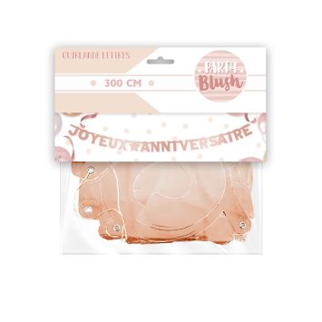 Guirlande de lettres "Joyeux Anniversaire" - 3 m - Collection Party Blush