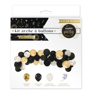 Kit arche à ballons - 40 ballons en latex - Collection Happy Party