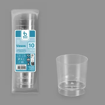 10 verres à liqueur en plastique réutilisable - 33 ml