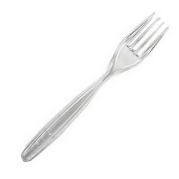 10 fourchettes blanches en plastique réutilisable