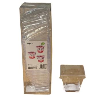12 verrines carrées avec couvercles - 5 cm
