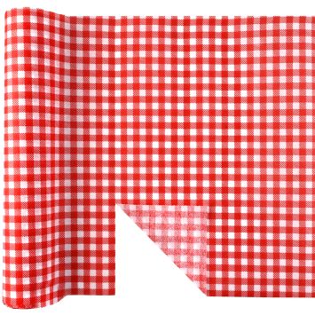 Chemin de table à motifs vichy prédécoupé en tissu - 40 cm x 4,8 m