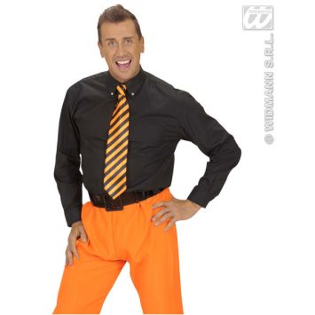 Cravate Flashy Rayée Orange et Noire