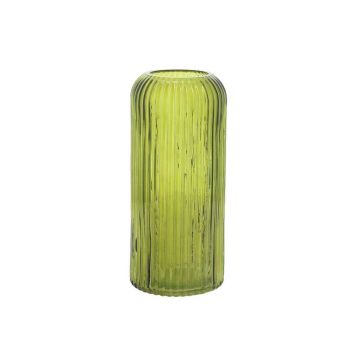 Vase en verre - Zoé - 8,5 x 20 cm - Couleur Vert Olive