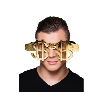 Lunettes de Rappeur Dollar Or Lunettes de Rappeur Dollar Or