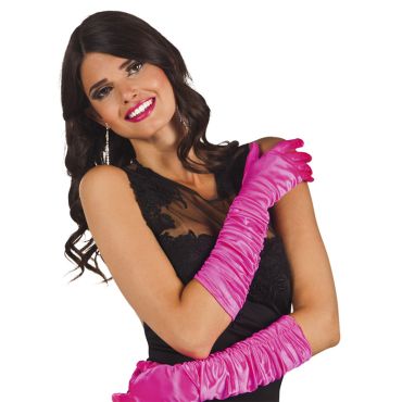 Gants longs "Hollywood" - Fuchsia Gants longs "Hollywood" - Fuchsia