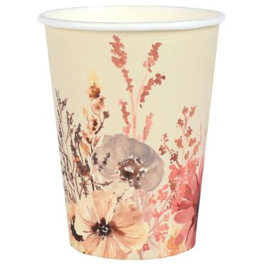 De magnifiques gobelets avec des fleurs dessinées en aquarelle pour votre événement festif | jourdefete.com