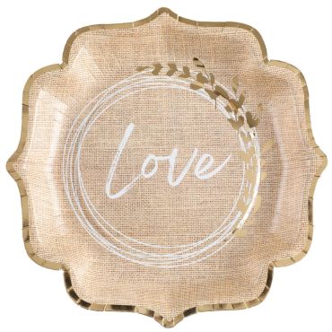 Des assiettes avec une impression de toile de jute pour votre mariage | jourdefete.com Des assiettes avec une impression de toile de jute pour votre mariage | jourdefete.com