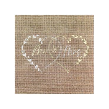 Serviettes de mariage naturel avec cœurs | jourdefete.com