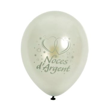 10 Ballons de Baudruche Noces d'Argent 10 Ballons de Baudruche Noces d'Argent