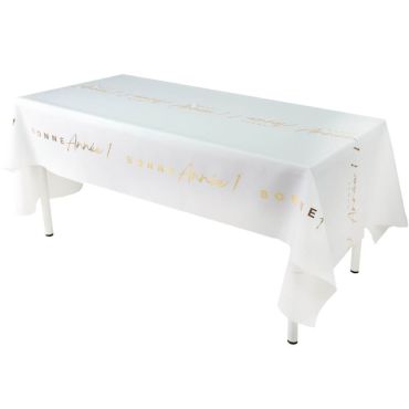 Nappe blanche "Bonne Année" Golden avec motifs dorés | jourdefete.com Nappe blanche "Bonne Année" Golden avec motifs dorés | jourdefete.com