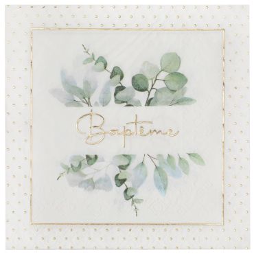 De belles serviettes dorées et vertes pour le baptême de votre enfant | jourdefete.com De belles serviettes dorées et vertes pour le baptême de votre enfant | jourdefete.com