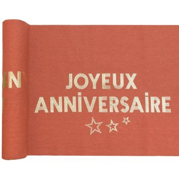 Un magnifique chemin de table de couleur terracotta à dérouler sur votre table | jourdefete.com