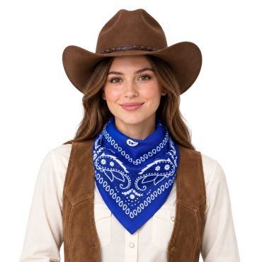 Bandana western bleu pour déguisement de cowboy adulte | jourdefete.com