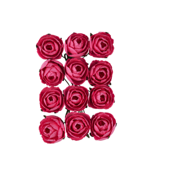 Renoncules en papier fuchsia sur tige, lot de 12 | jourdefete.com Renoncules en papier fuchsia sur tige, lot de 12 | jourdefete.com