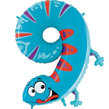 Ballon Hélium Gecko Chiffre 9 Ballon Hélium Gecko Chiffre 9
