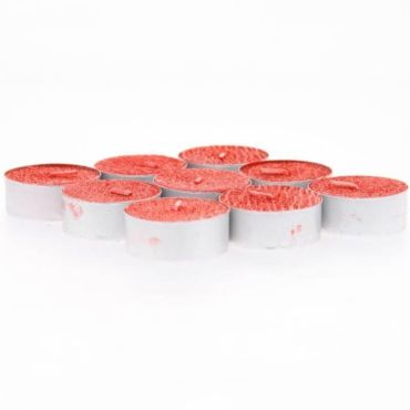 Blister de 9 Bougies Chauffe-Plat Texturées - Paillettes - Rouge