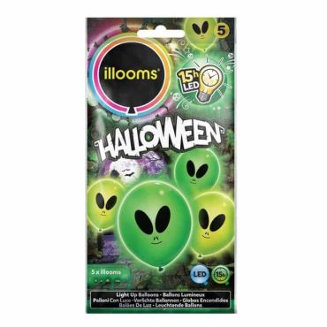 5 Ballons de baudruche led - Alien vert 5 Ballons de baudruche led - Alien vert