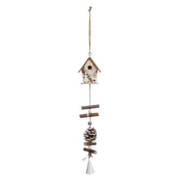 Suspension Noël - Bois - Maisonnette avec Élan, Pomme de Pin et Clochette | jourdefete.com Suspension Noël - Bois - Maisonnette avec Élan, Pomme de Pin et Clochette | jourdefete.com