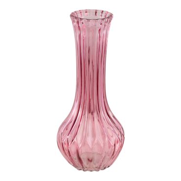 Vase Victoria en verre strié rose nymphéa décoration cérémonie | jourdefete.com Vase Victoria en verre strié rose nymphéa décoration cérémonie | jourdefete.com