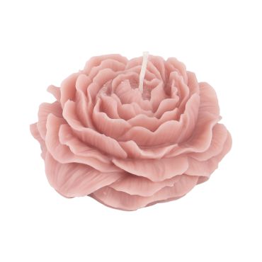 Bougie décorative fleur camélia rose poudré pour mariage, baptême ou communion | jourdefete.com