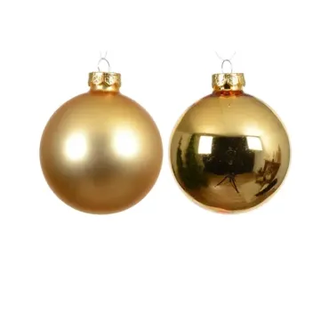 Boule de Noël or mat et brillante en verre Ø10 cm | jourdefete.com