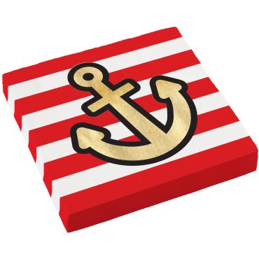 16 serviettes collection pirate rouge | jourdefete.com