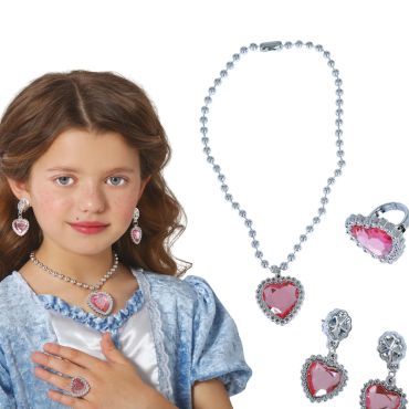 Set de bijoux Princesse Cœur rose pour déguisement d’enfant | jourdefete.com