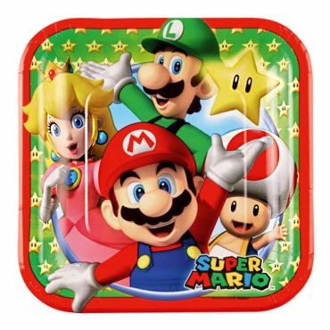 8 Petites assiettes carrées Super Mario 8 Petites assiettes carrées Super Mario