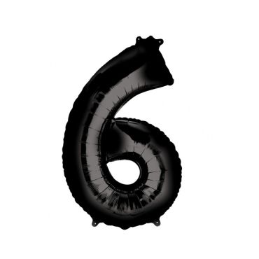 Méga Ballon Hélium - Chiffre 6 - Noir