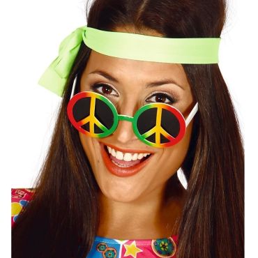 Lunettes Hippie "Peace and Love" Multicolore Lunettes Hippie "Peace and Love" Multicolore