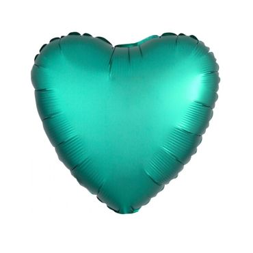 Ballon Hélium Cœur Satiné Vert Jade Ballon Hélium Cœur Satiné Vert Jade