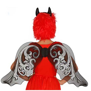 Ailes de Démon Pailletées - Noir et Argent Ailes de Démon Pailletées - Noir et Argent