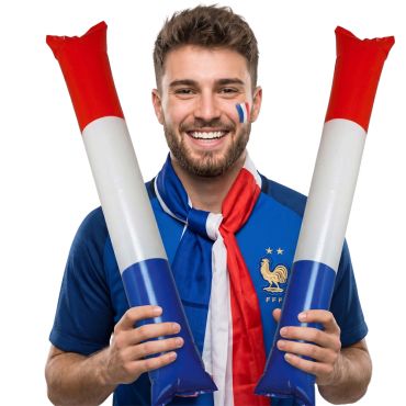 2 Bâtons Gonflables Tap Tap Tricolores - France 2 Bâtons Gonflables Tap Tap Tricolores - France