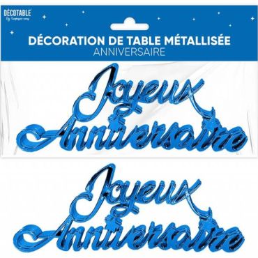 Décoration de table métallisée bleu Joyeux Anniversaire | jourdefete.com Décoration de table métallisée bleu Joyeux Anniversaire | jourdefete.com
