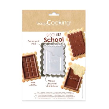Kit Biscuits School avec emporte-pièce et moule chocolat ScrapCooking | jourdefete.com Kit Biscuits School avec emporte-pièce et moule chocolat ScrapCooking | jourdefete.com