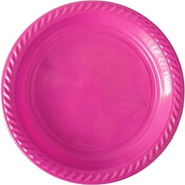 20 assiettes rondes en plastique fuchsia de 17 cm | jourdefete.com 20 assiettes rondes en plastique fuchsia de 17 cm | jourdefete.com