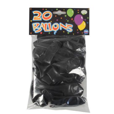 20 Ballons de Baudruche Unis Noirs | jourdefete.com