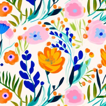 Serviettes en papier colorées avec un motif floral peint à la main | jourdefete.com